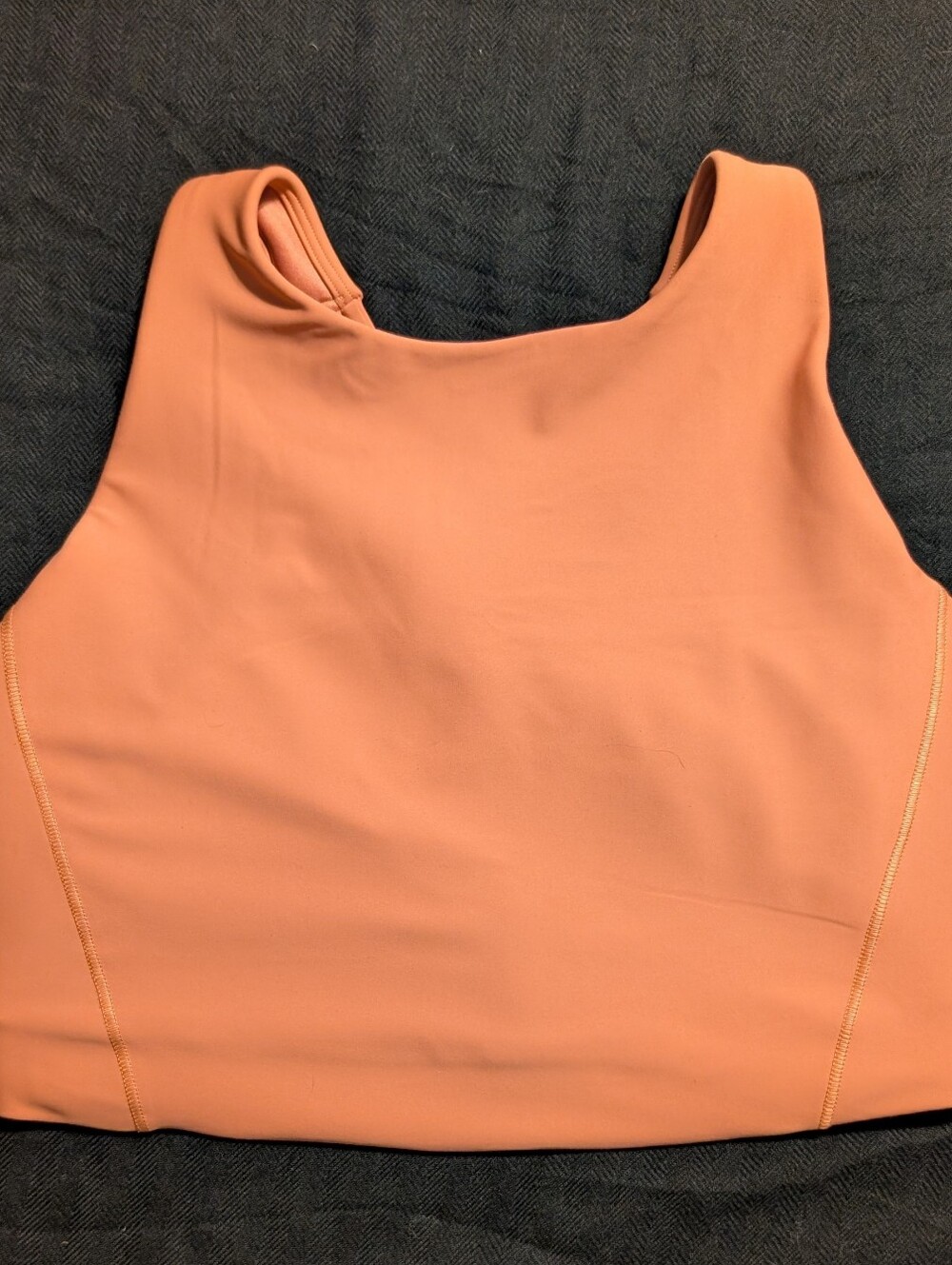 Athleta High Neck Sports Bra Crop Top Peachy 🍑 Pink Medium D-DD